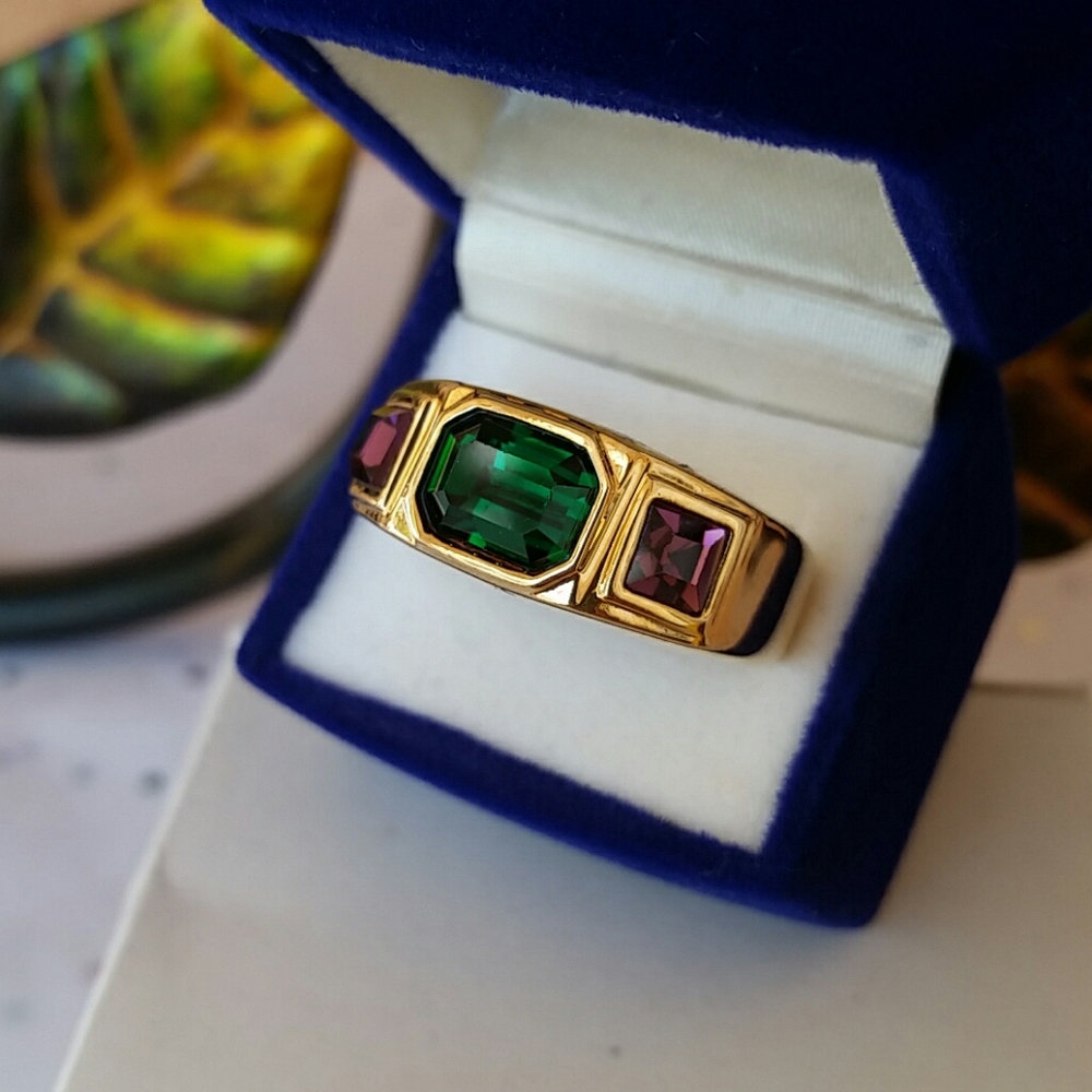 Cubic Zirconia Amethyst 18k GF(gold filled)